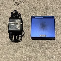 Nintendo Game Boy Advance SP Cobalt Blue Handheld Console AGS-001 w/ Charger