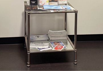Chrome and Glass Two-Tier Side Table