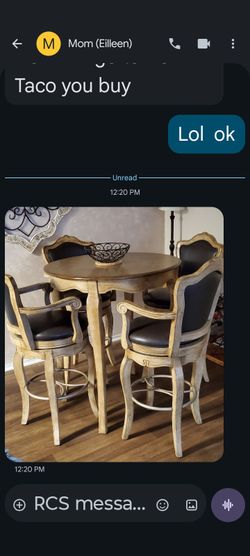 Bar table and  stools chairs.