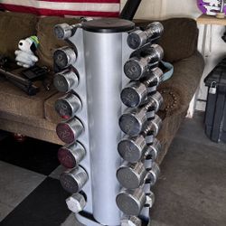 Dumbbell Rack 7 set 5-35 Chrome Finish 