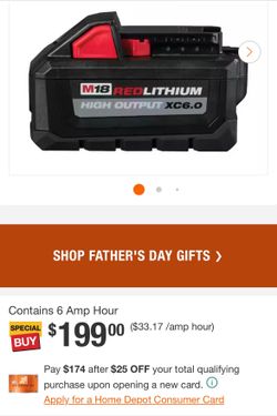 M18 18-Volt Lithium-Ion High Output Battery Pack 6.0Ah