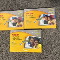 Kodak Premium Photo Paper 3 Packs @ 100 Each Satin - New / Sealed 
