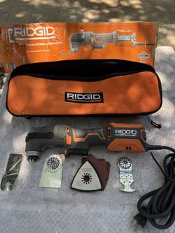 RIDGID  Corded Oscillating Multi Tool-R28700 -Like New-4 Amp w All Accessories, Box, Tool Bag 