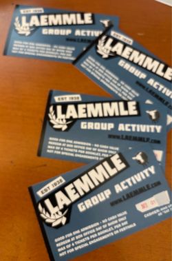 LAEMMLE Theatres Group Activity tickets- 50