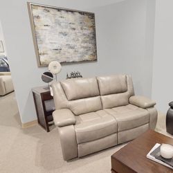 Top Grain Leather Double Reclining Loveseat