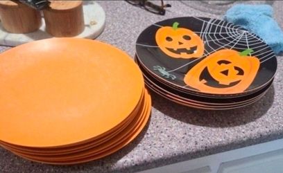Large Melamine Halloween Dinner Plates $2 Each
