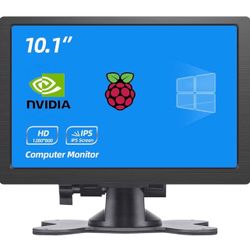 HMTech 10.1 Inch HDMI Monitor 1280X800 Portable HD VGA Monitor LCD IPS Screen w/Dual-Speaker for Raspberry pi/PC/Laptop/TV/Camera/Gaming