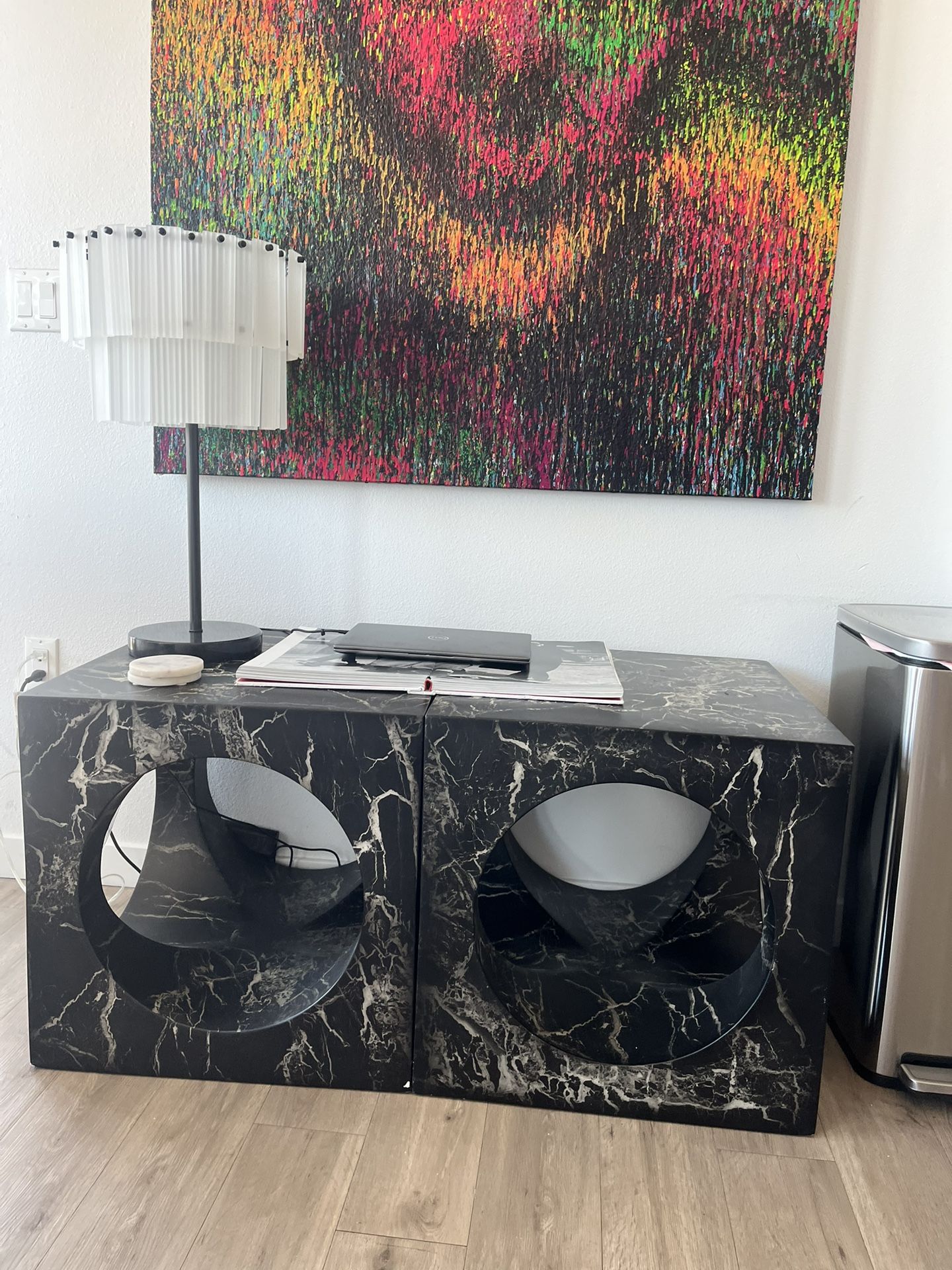 Faux Marble End Tables Night Stands By CB2