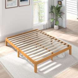 OLIXIS Full Size Bed Frame, 12 In Heavy Duty Platform Bedframe, Underbed Storage, 700 LBS Capacity, No Box Spring Needed, Wooden Slats,Easy Assembly, 