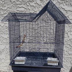 Used, Small Black Birdcage 