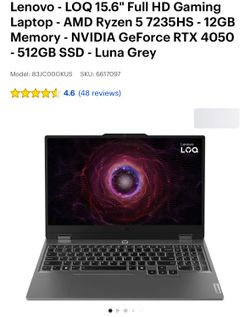 Lenovo - LOQ 15.6" Full HD Gaming Laptop - Intel Core i5-13450HX - 16GB Memory - NVIDIA GeForce RTX