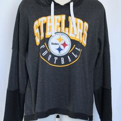 Fanatics Women’s Pittsburgh Steelers Hoodie Sweatshirt Medium Grey Yellow