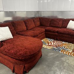 3PC RED SECTIONAL COUCH W/ FREE DELIVERY 