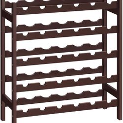 30-Bottle Wine Rack, 6-Tier Freestanding Floor Wine Holder, Display Stand Shelves, Wave Bars