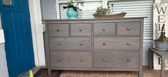 Dresser IKEA Hemnes 8-drawer dresser gray-brown and 3 drawer drawers nightstand set  Bedroom set