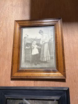 Old vintage wood framed picture