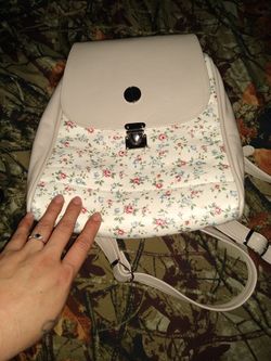 RBK floral leather backpack $10 FIRM