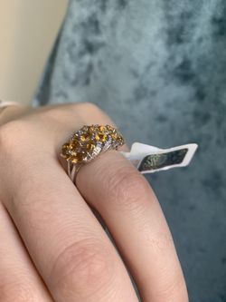 White Gold Ring And Earrings Set