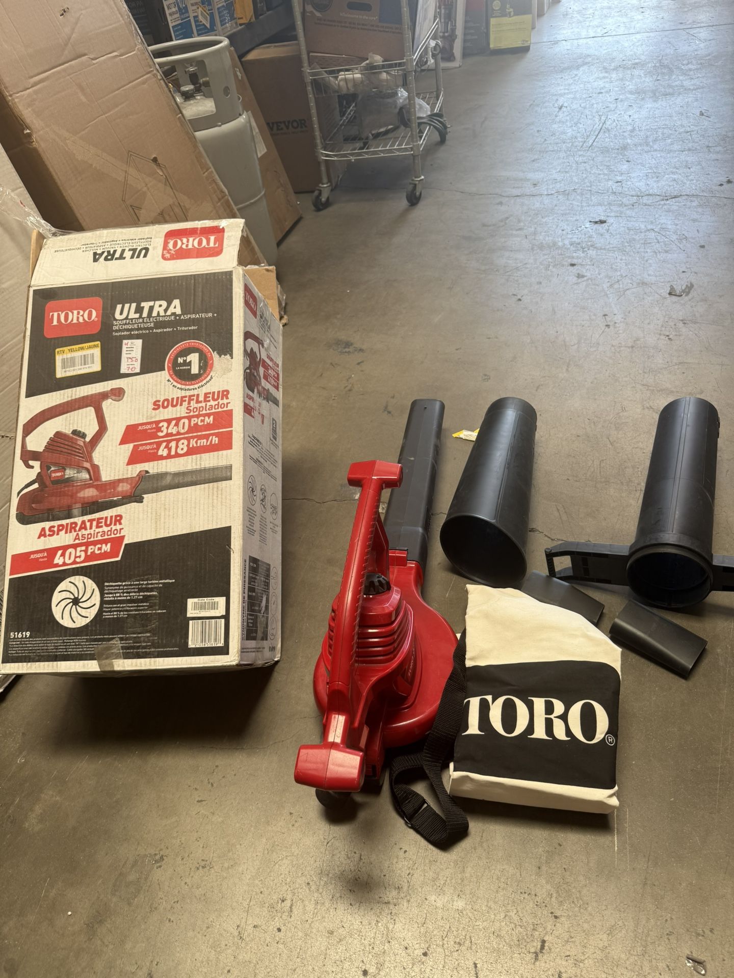 Toro Ultra Blower 340-CFM 260-MPH Corded Electric Handheld Leaf Blower