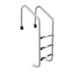 Costway Pool Ladder 57.8" Stainless Steel Anti-slip 3 Step In Ground Pools BA7731