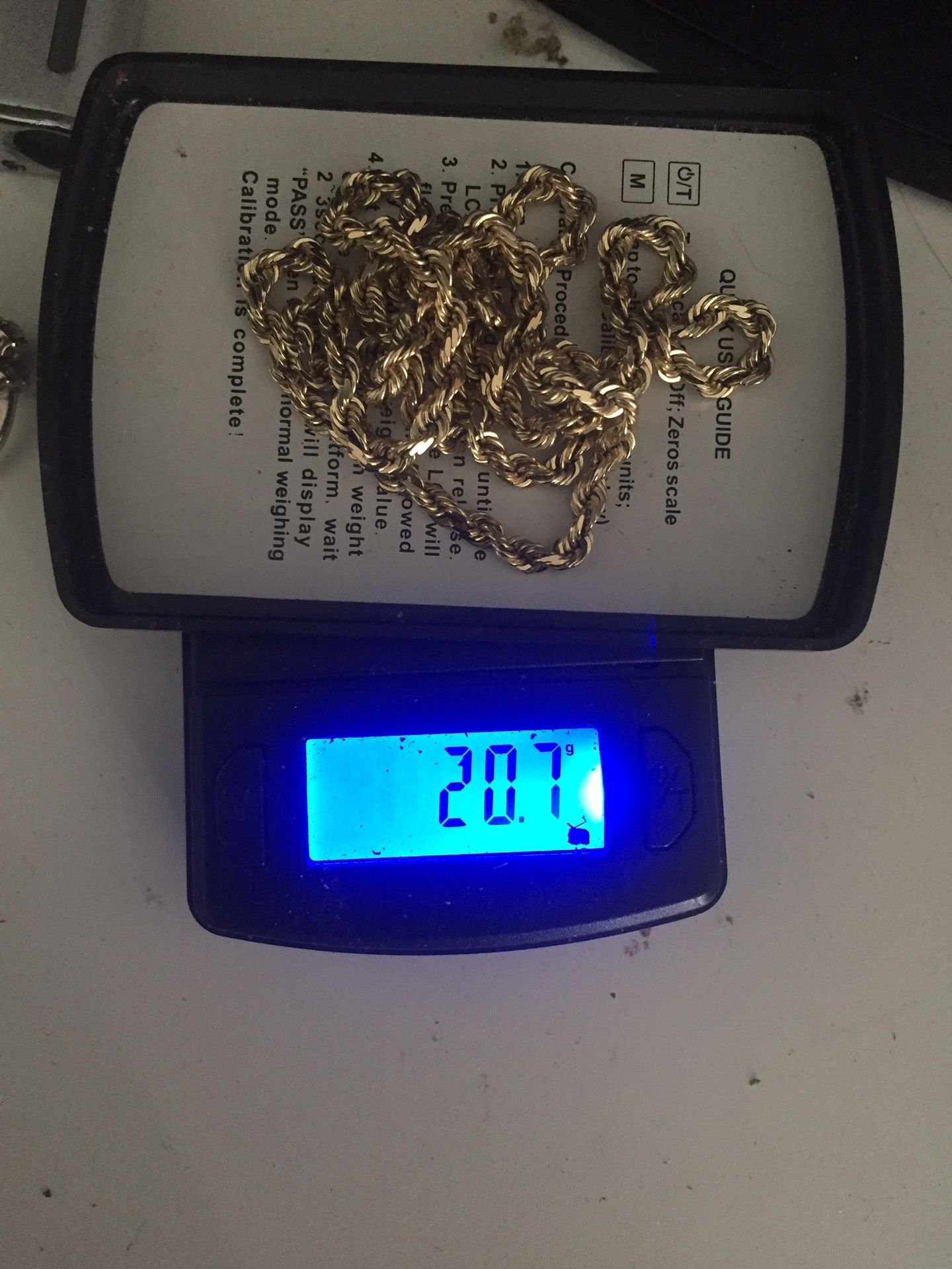 10k rope gold chain 20.7 grams