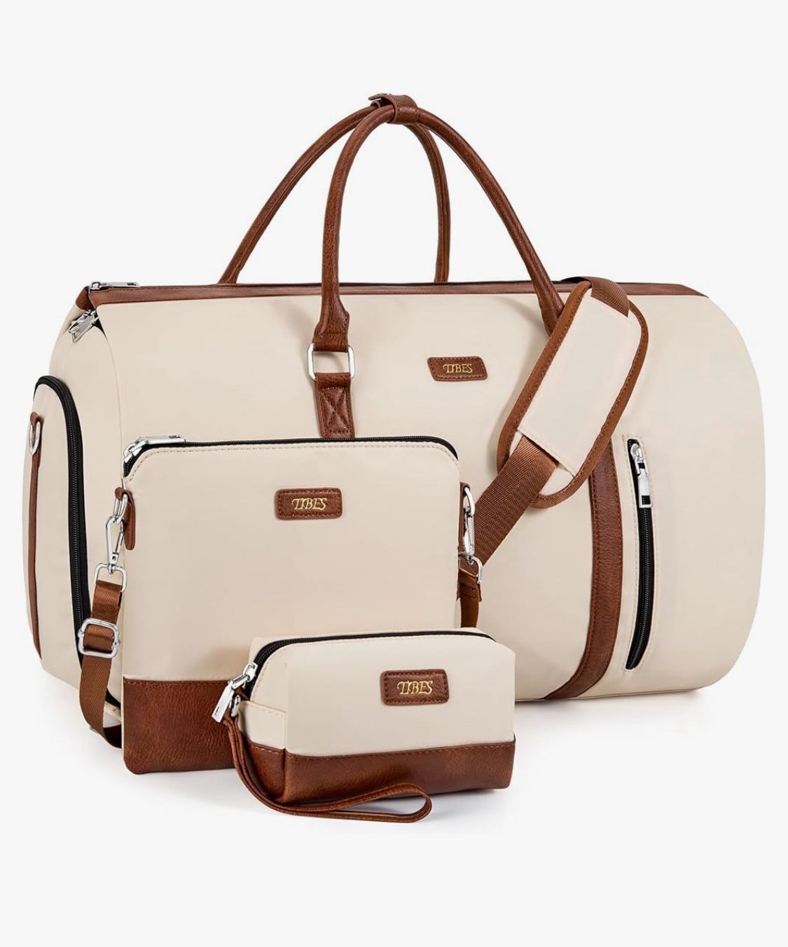 Open Box Convertible Garment Duffel Bag for Travel - Carry On Garment Bags With Toiletry Bag Large Weekender Bag for Men Women 2 in 1 Hanging Suitcase