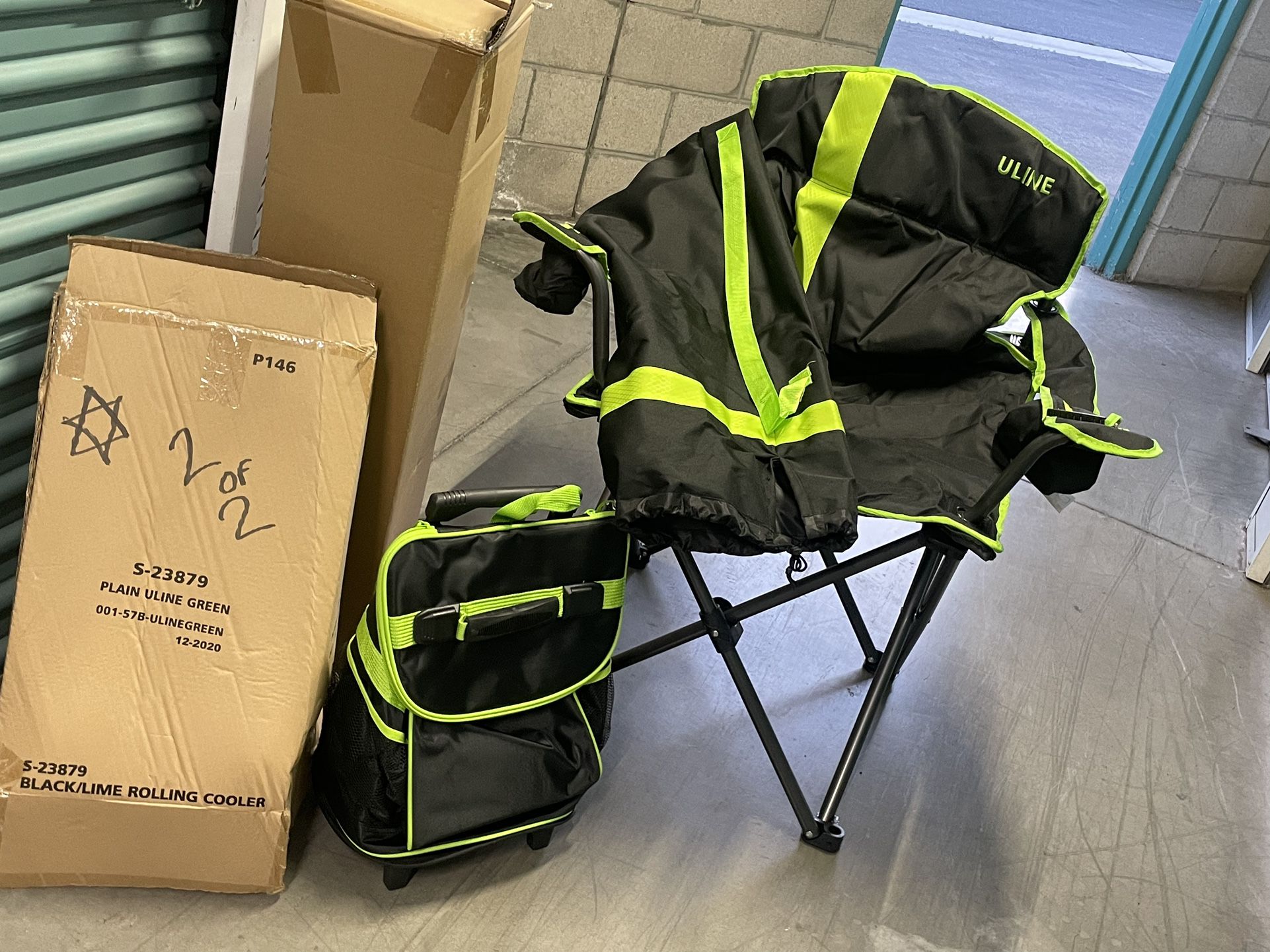 NEW - Uline Camp Chair & Rolling Cooler