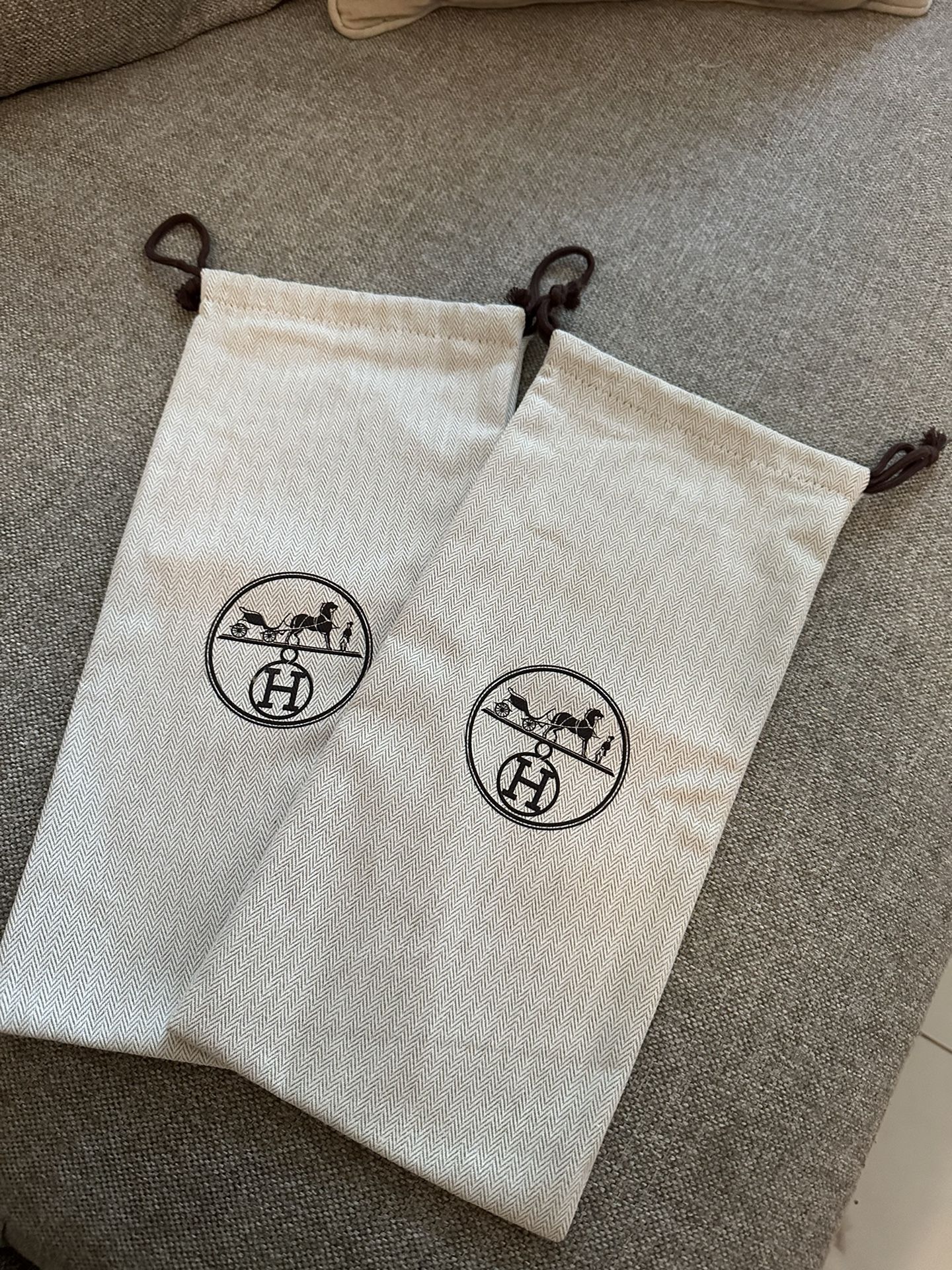 Two AUTHENTIC hermes Dust Bags