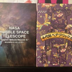 Chiyogami And Lagoon Nebula Bearbricks 400% w/ 100% 