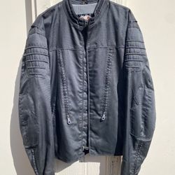 Harley Davidson Motorcyle Jacket Adult XL Black Padded Elbows Vented