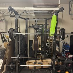 Complete Home Gym Set – Marcy Smith Machine, Bench, Barbell, Weights & Dumbbells