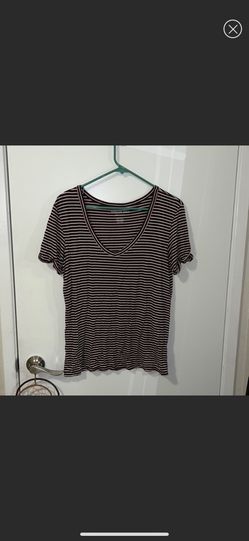 Striped V Neck
