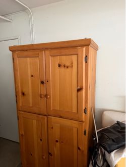 Solid Pine Storage Cabinet / Armoire | Farmhouse Rustic | Great Condition