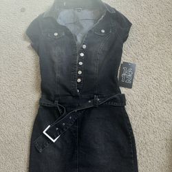 BLACK DENIM DRESS 