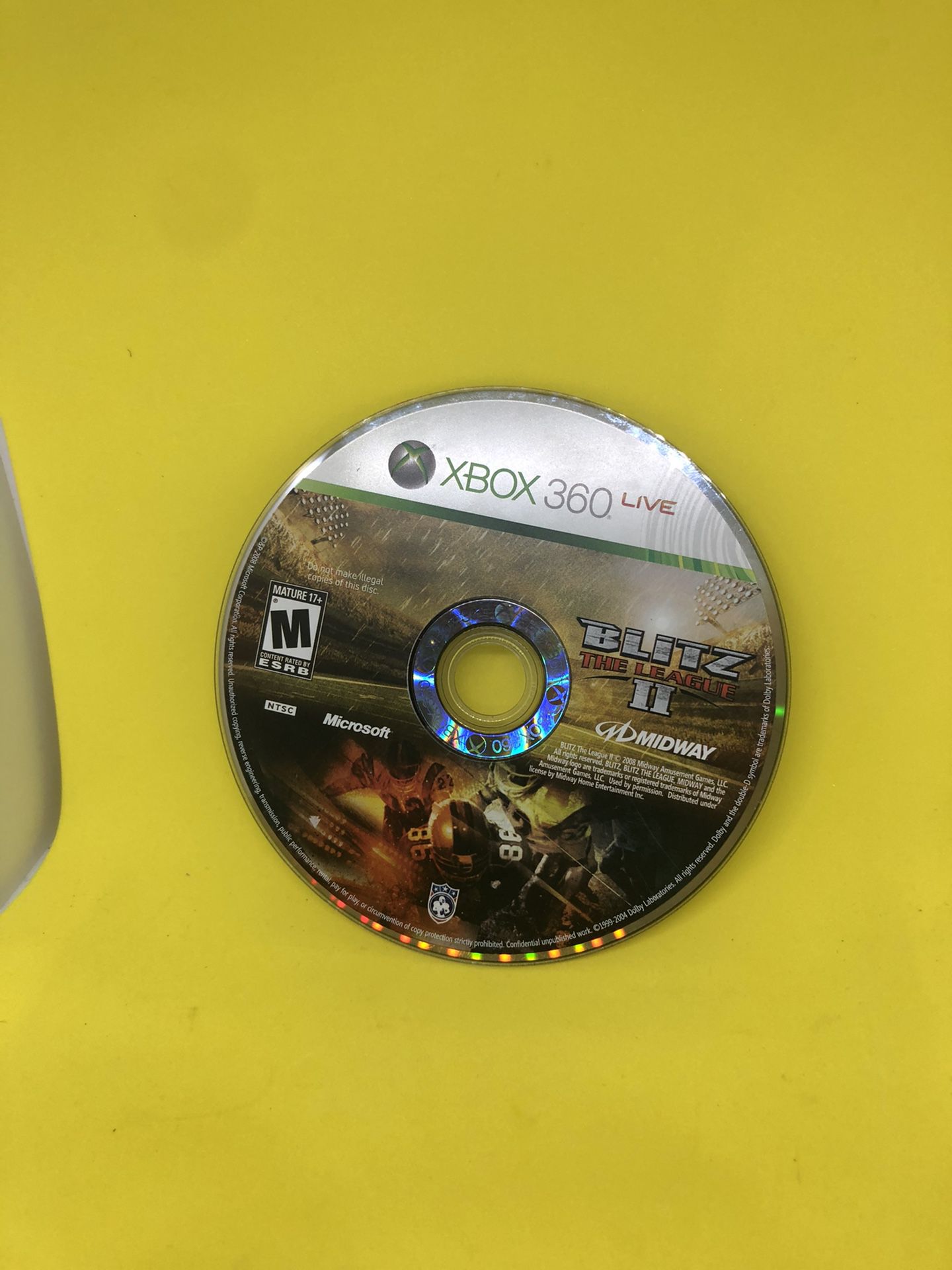 Blitz: The League 2 XBOX 360 Sports (Video Game) Disc Only - Fast Shipping!