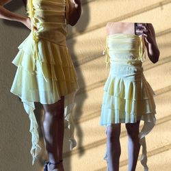 Women’s Yellow ruffle Dress