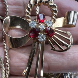 SCITARELLI  1950d Vintage Brooch Pendent Necklace