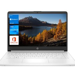 HP Portable Laptop, Student and Business, 14" HD Display, Intel Quad-Core N4120, 16GB DDR4 RAM, 64GB eMMC, 1 Year Office 365, Webcam, SD Card Reader, 