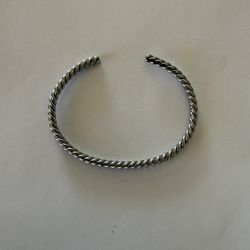 Silver Twisted Metal Bracelet