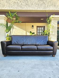 Elegant Dark Brown Leather Sofa