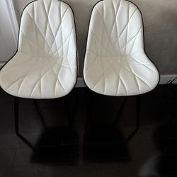 YOUNIKE Dining Chairs with Metal Legs Wing Backrest Set of 2