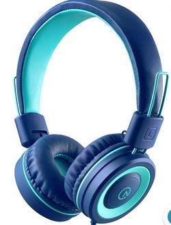 Noot K11 Foldable Wired On-Ear Headphones In Navy/Teal