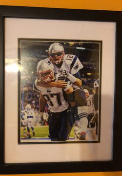 gronk and brady patriots framed picture