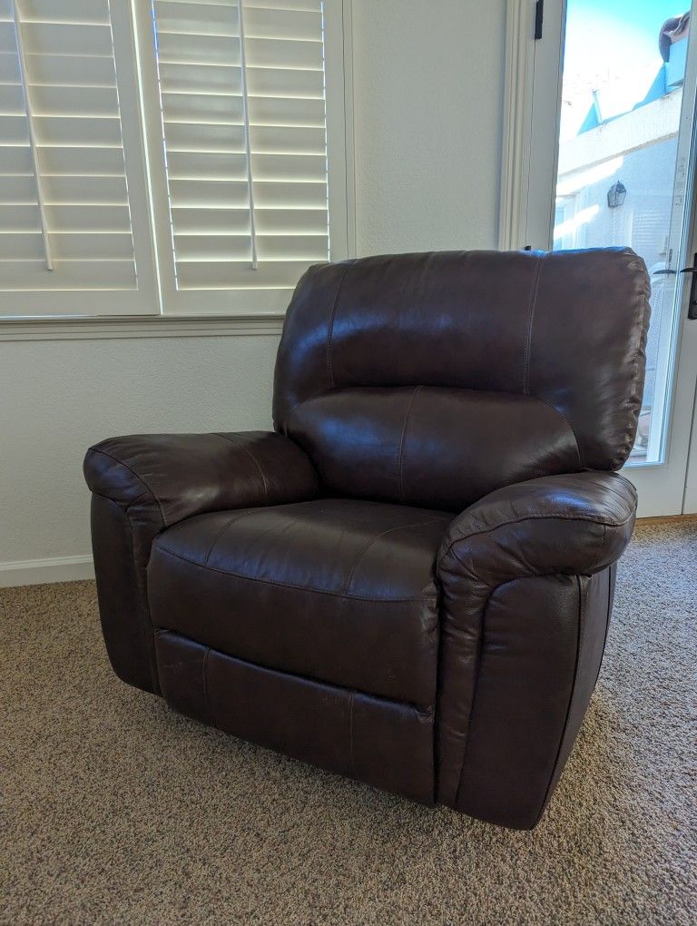 Faux Leather Mahogany Recliner 