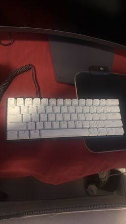 White 60% Mechanical Keyboard with Coiled Cable