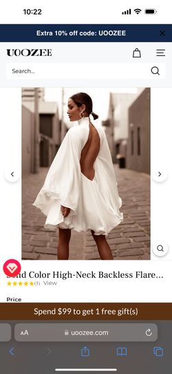 White Back Less Dress