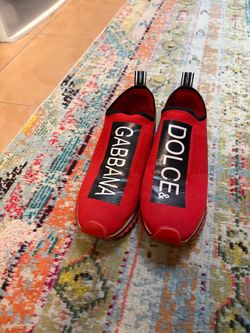 Dolce & Gabbana Red Slip-On Sneakers