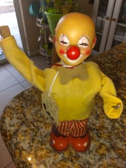 Vintage Wind up Collectible Toy Clown " Eat at Joe's" $10 As is....