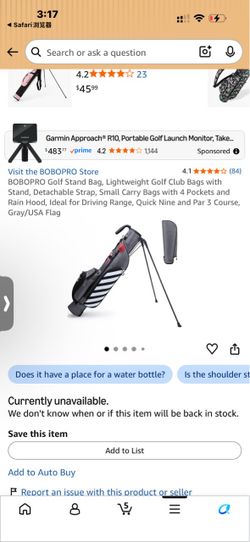 BOBOPRO Golf Stand Bag, Lightweight Golf Club Bags with Stand, Detachable Strap, Small Carry Bags with 4 Pockets and Rain Hood, Ideal for Driving Rang