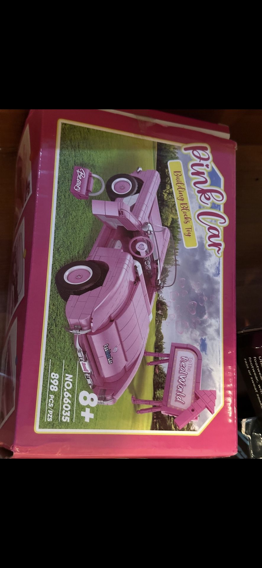 Pink Sports Car Building Blocks Set Toy